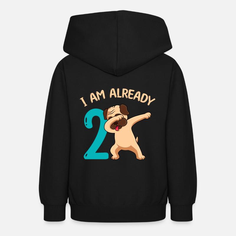 2ème anniversaire 2 ans - Sweat à capuche Ado - noir