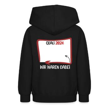 Quali 2024 Unterschrift | Klasse | Jahrgang - Teenager Hoodie - Schwarz - Hinten - AI Model Teenager Male light (155cm)