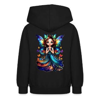 Charming Butterfly Fairy - Teen Hoodie - black - Back - AI Model Teenager Male light (155cm)