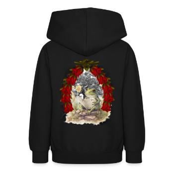Frosch Frösche Märchen Märchenfigur Weihnachten - Teenager Hoodie - Schwarz - Hinten - AI Model Teenager Male light (155cm)