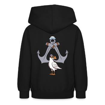 Seagull Seagulls Ancre Maritime Seafaring Ahoy - Sweat à capuche Ado - noir - Dos - AI Model Teenager Male light (155cm)