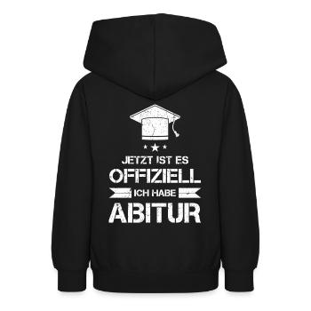 Abitur Abi Abschluss Prüfung geschafft Geschenk - Teenager Hoodie - Schwarz - Hinten - AI Model Teenager Male light (155cm)