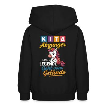 Einhorn Schulanfang Legende Abgänger Schulstart - Teenager Hoodie - Schwarz - Hinten - AI Model Teenager Male light (155cm)