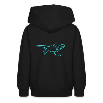 hagedis - Teenager hoodie - zwart - Achter - AI Model Teenager Male light (155cm)