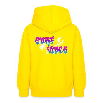 Surf vibes - Women / Girls - Teen Hoodie - yellow - Back - AI Model Teenager Male dark (155cm)