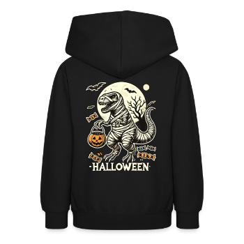 Lustige T-Rex Mumie Liebt Süßigkeiten - Teenager Hoodie - Schwarz - Hinten - AI Model Teenager Male light (155cm)