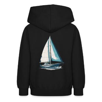 Elegante Segelyacht Für Segelliebhaber - Teenager Hoodie - Schwarz - Hinten - AI Model Teenager Male light (155cm)