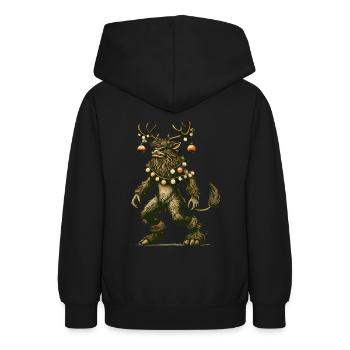 Festlicher Krampus Weihnachtszauber - Teenager Hoodie - Schwarz - Hinten - AI Model Teenager Male light (155cm)