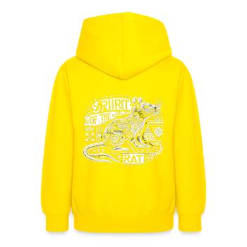 Ethno Spirit: Rat Totem - Teen Hoodie - yellow - Back - AI Model Teenager Male dark (155cm)