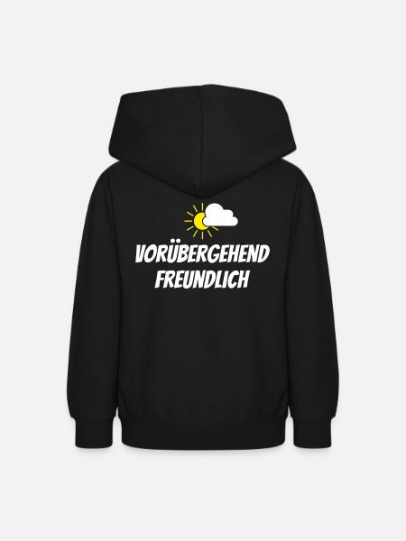 Lustig: VORÜBERGEHEND FREUNDLICH - Teenager Hoodie - Schwarz