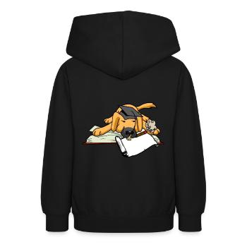 Hund Student Studium Uni Universität Gelehrter Abi - Teenager Hoodie - Schwarz - Hinten - AI Model Teenager Male light (155cm)