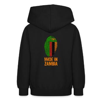 Made In Zambia / Sambia - Teenager Hoodie - Schwarz - Hinten - AI Model Teenager Male light (155cm)