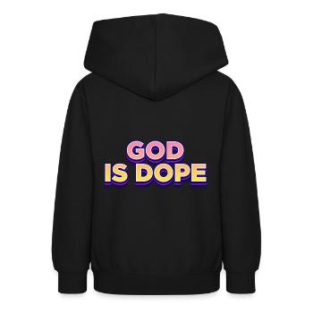 Dieu religion - Sweat à capuche Ado - noir - Dos - AI Model Teenager Male light (155cm)