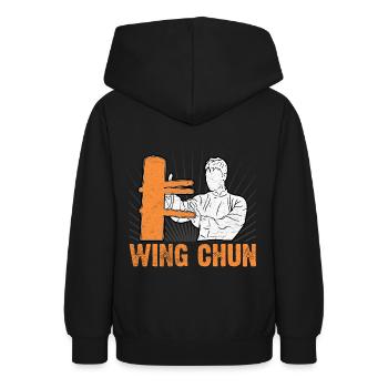 Wing Chun - Sweat à capuche Ado - noir - Dos - AI Model Teenager Male light (155cm)