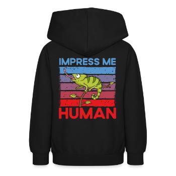 Impress me Human - Teen Hoodie - black - Back - AI Model Teenager Male light (155cm)