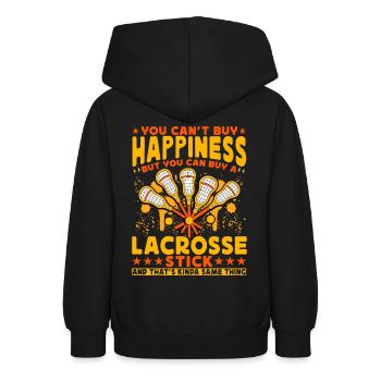 Lacrosse Lustige Sprüche - Teenager Hoodie - Schwarz - Hinten - AI Model Teenager Male light (155cm)