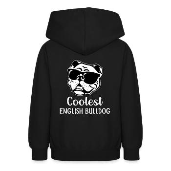 Coolest English Bulldog - Teen Hoodie - black - Back - AI Model Teenager Male light (155cm)