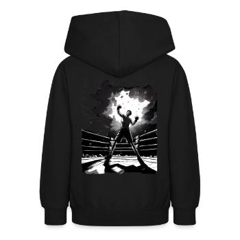 Boxe - Sweat à capuche Ado - noir - Dos - AI Model Teenager Male light (155cm)