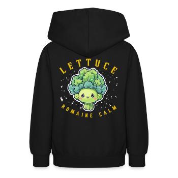 Salat Romaine Calm – Lustiger Salat - Teenager Hoodie - Schwarz - Hinten - AI Model Teenager Male light (155cm)