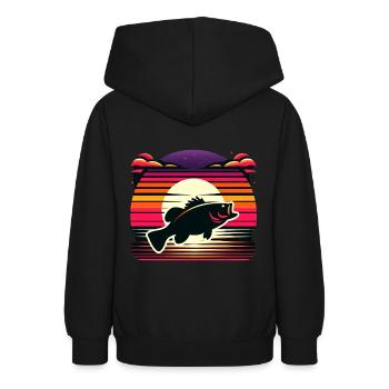 Barsch-Fisch - Teenager Hoodie - Schwarz - Hinten - AI Model Teenager Male light (155cm)