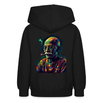 Friedensnobelpreisträger Mahatma Gandhi - Teenager Hoodie - Schwarz - Hinten - AI Model Teenager Male light (155cm)