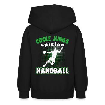 Coole Jungs spielen Handball, Handballer - Teenager Hoodie - Schwarz - Hinten - AI Model Teenager Male light (155cm)