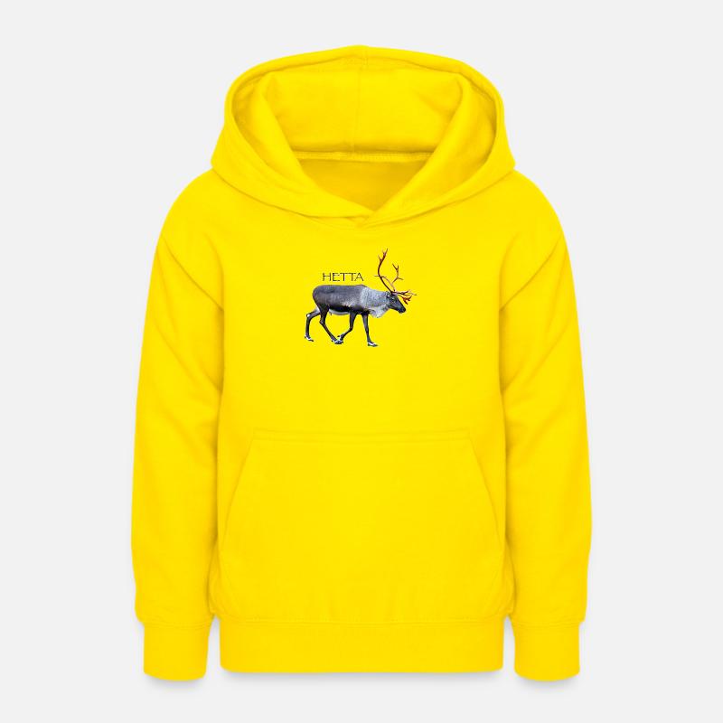 Cerf unique avec des bois dans un design élégant - Sweat à capuche Ado - jaune