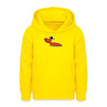 M. Escargot Sir Cylindre Monocle Riche Riche - Sweat à capuche Ado - jaune - Devant - AI Model Teenager Male dark (155cm)