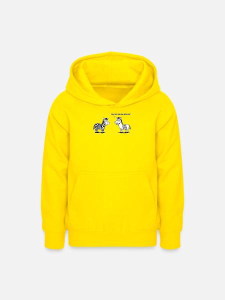 Lustiges Zebra mit QR-Code-Upgrade - Teenager Hoodie - Gelb
