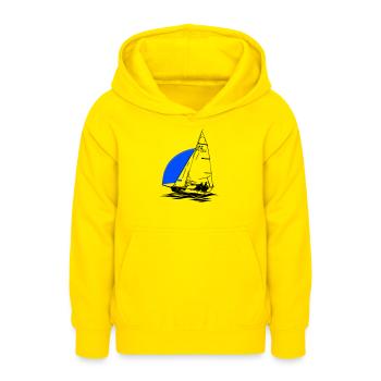 Régate de dériveurs à voile pour jeunes RS Feva XL - Sweat à capuche Ado - jaune - Devant - AI Model Teenager Male dark (155cm)