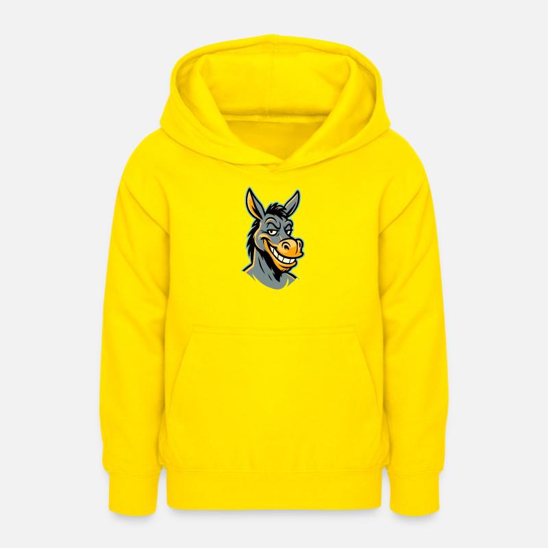 Âne souriant espiègle - Sweat à capuche Ado - jaune