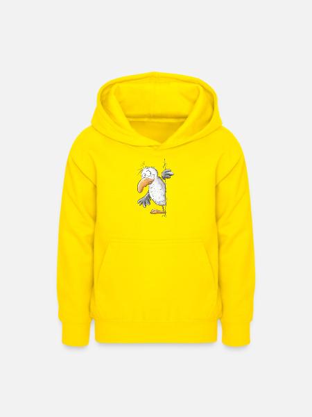 Drollige Möwe Tiermotiv - Teenager Hoodie - Gelb
