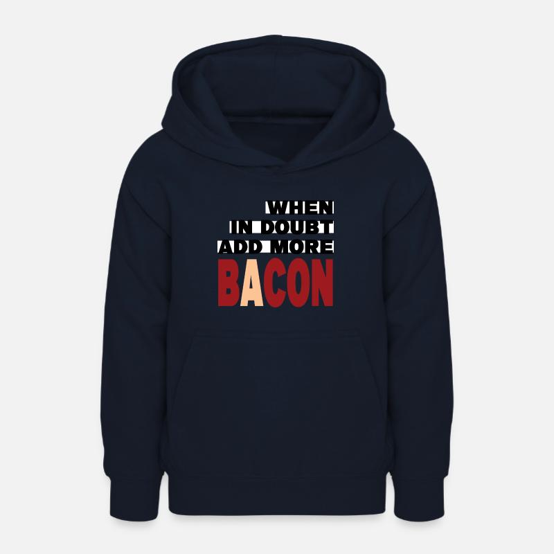 When in doubt add more BACON (noir) - Sweat à capuche Ado - marine