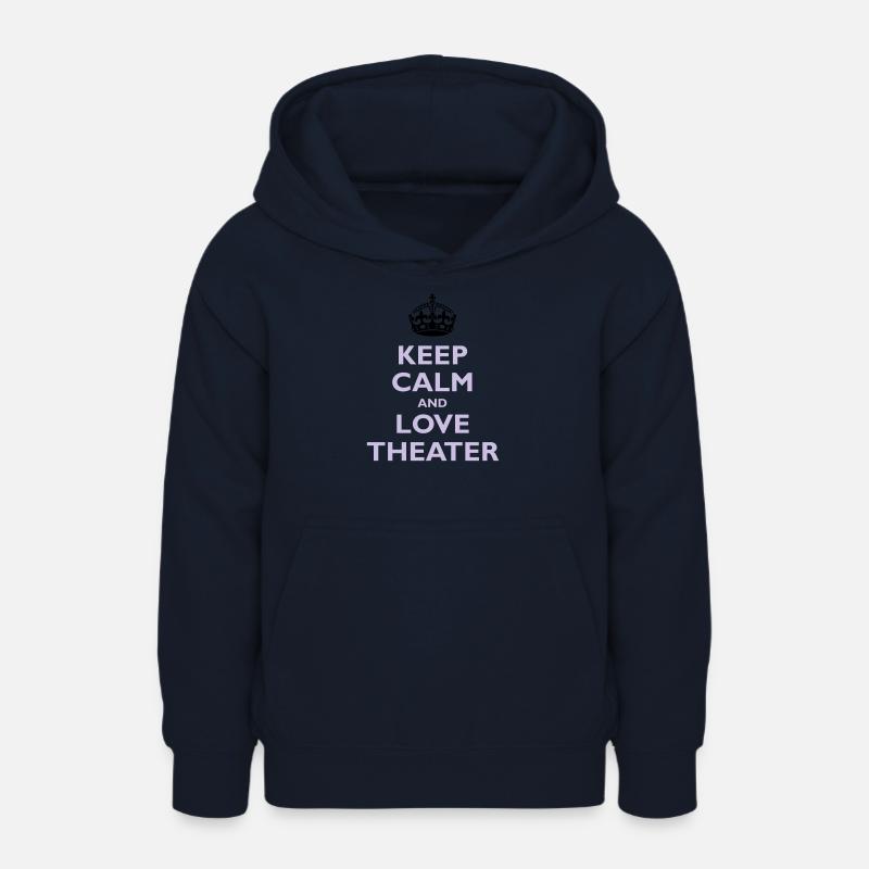 Keep Calm & Love Theater - Sweat à capuche Ado - marine