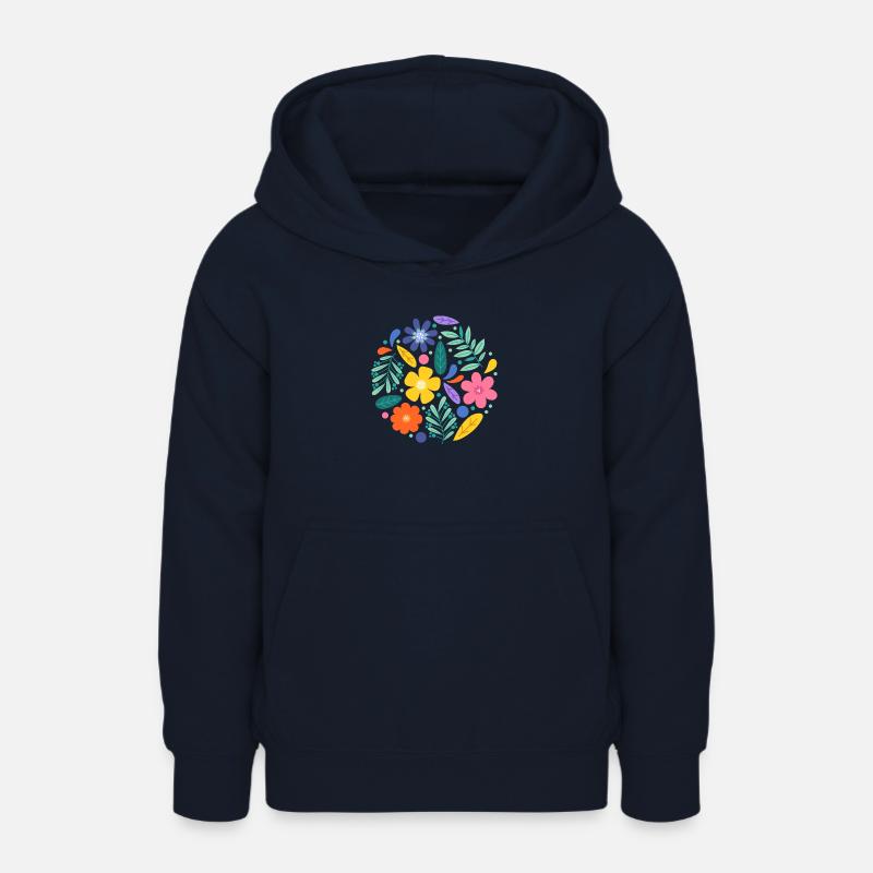 Fleurs d’été - Sweat à capuche Ado - marine