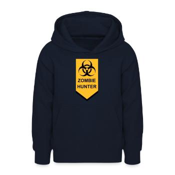 Chasseur de zombies Citation d’Halloween - Sweat à capuche Ado - marine - Devant - AI Model Teenager Male light (155cm)