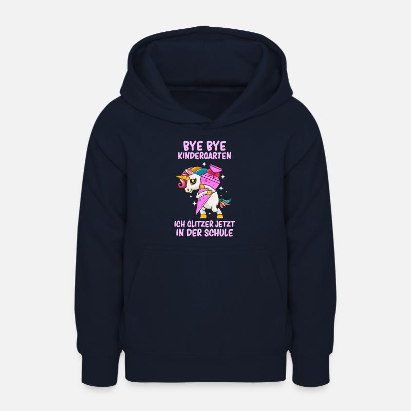 Scolarisation Écolier Bye Bye Kindergarten Einhorn - Sweat à capuche Ado - marine