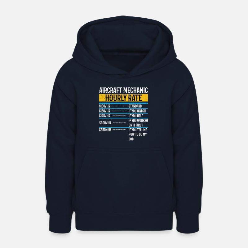 Technicien d’aéronef Taux horaire Avion Avion - Sweat à capuche Ado - marine