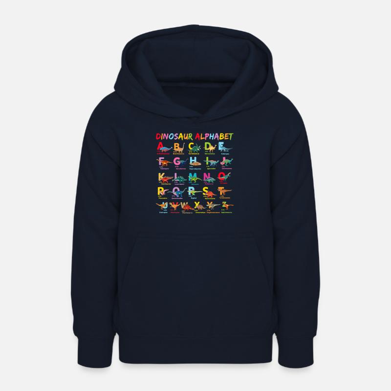 Abécédaire Dinosaure Alphabet Enfant - Sweat à capuche Ado - marine