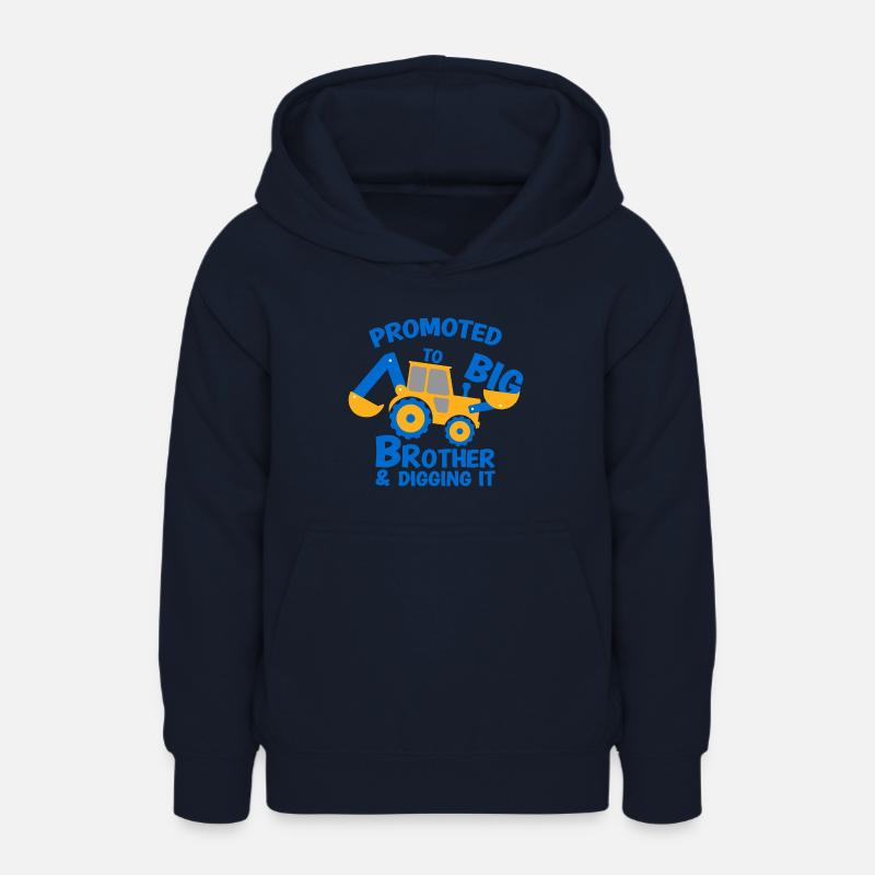 Chauffeur de pelle Big Brother ouvrier de la construction - Sweat à capuche Ado - marine