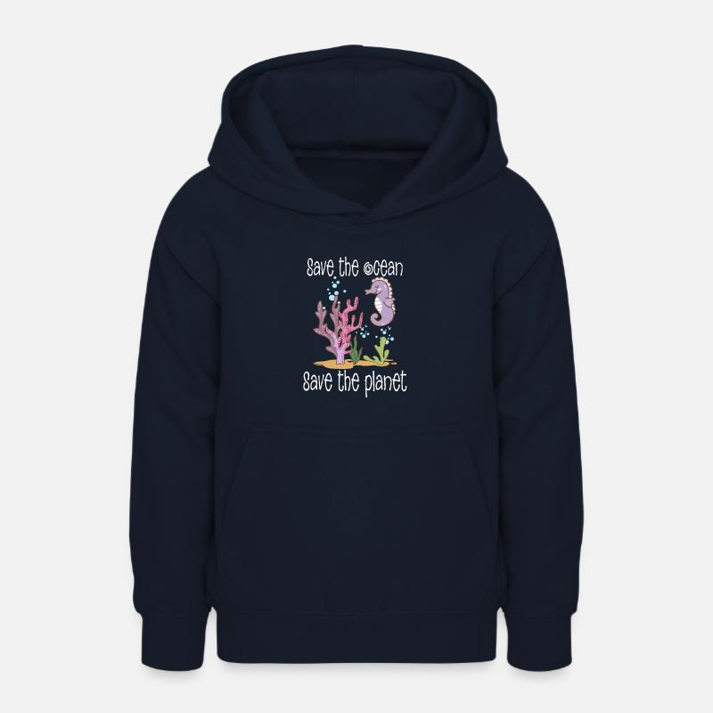 Protection de l’environnement - Save the planet - Ocean Fish - Sweat à capuche Ado - marine