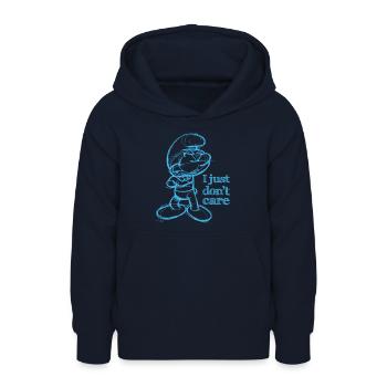 Schlümpfe Design Mit Spruch I Just Don't Care - Teenager Hoodie - Navy - Vorne - AI Model Teenager Male light (155cm)