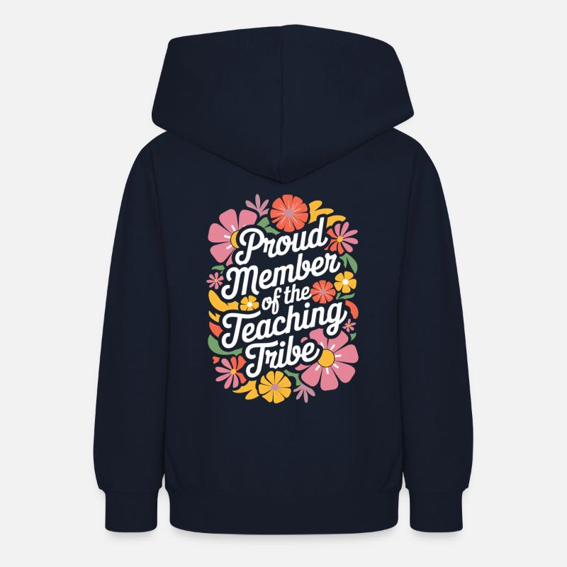 Fier membre de la tribu des enseignants - Sweat à capuche Ado - marine