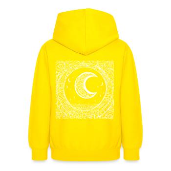Tribal Moon - Teen Hoodie - yellow - Back - AI Model Teenager Male dark (155cm)