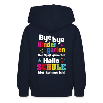 Kindergarten Einschulung Schulkind Schule Geschenk - Teenager Hoodie - Navy - Hinten - AI Model Teenager Male light (155cm)
