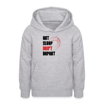 Eat Schlafdrift wiederholen - Teenager Hoodie - Hellgrau meliert - Vorne - AI Model Teenager Male dark (155cm)