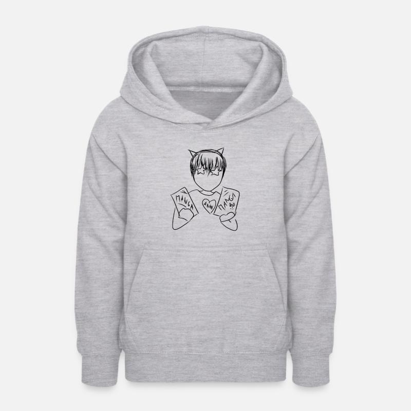 Manga Nerd - Sweat à capuche Ado - gris clair chiné