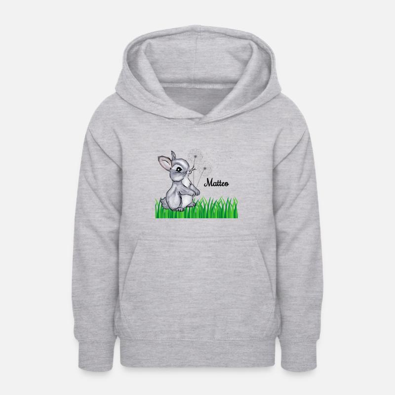 Nom de lapin Cadeau Matteo - Sweat à capuche Ado - gris clair chiné
