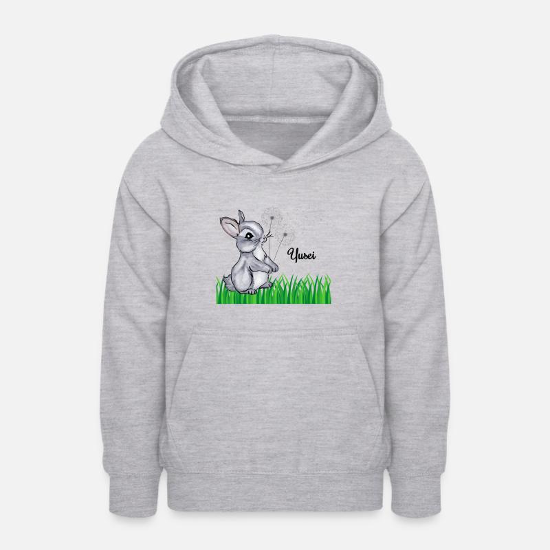 Nom de lapin Cadeau Yusei - Sweat à capuche Ado - gris clair chiné
