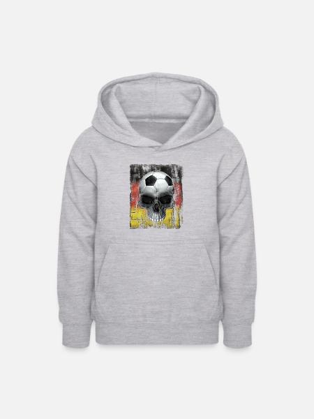 Deutscher Fußballfan - Teenager Hoodie - Hellgrau meliert